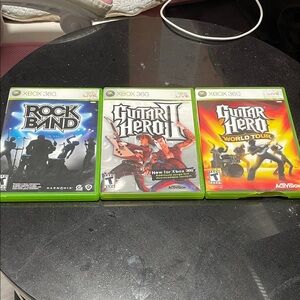 Xbox 360 Music Game Bundle - Rock Band & Guitar Hero